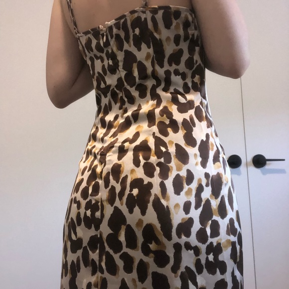 (118) Silky Maxi Leopard Slip Dress - Picture 3 of 9